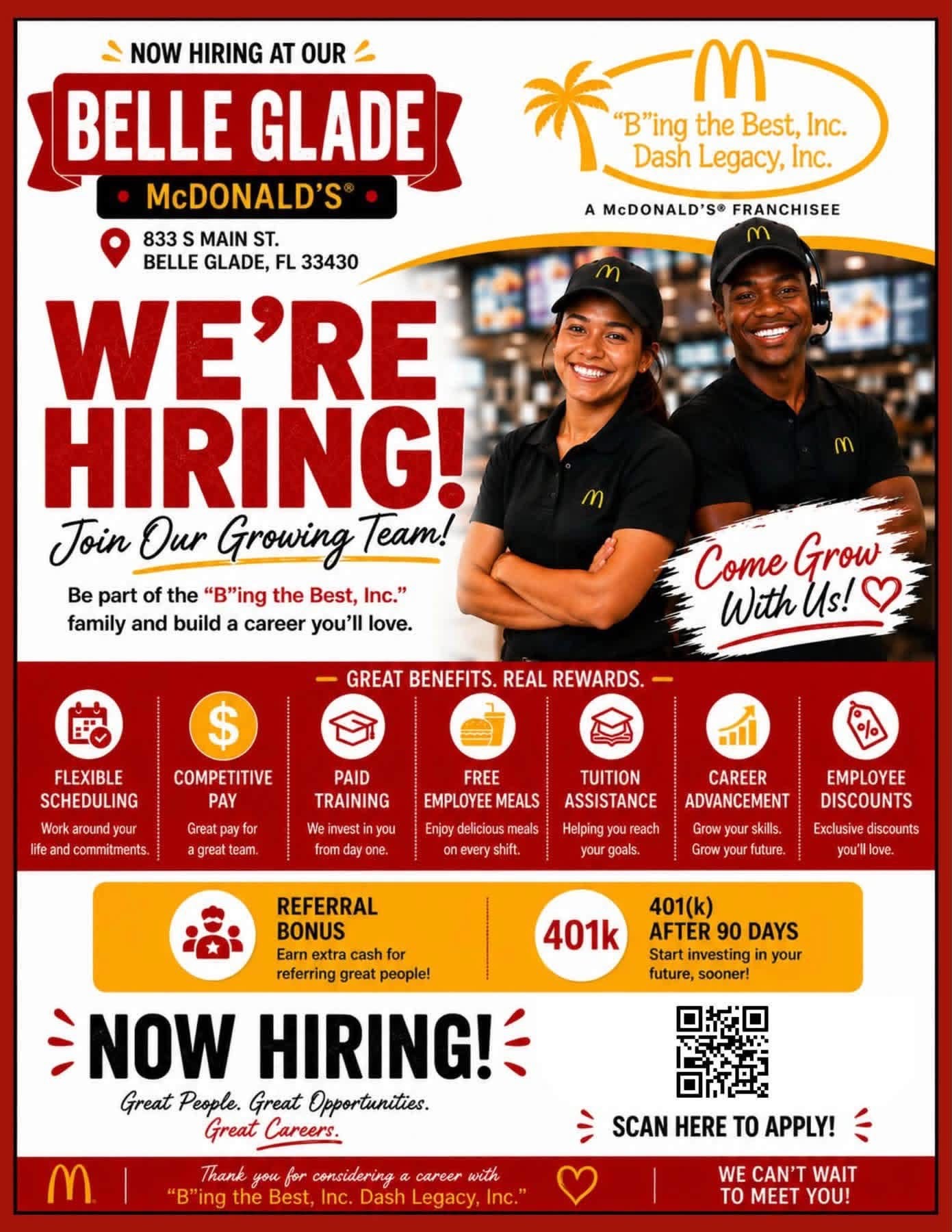 Belle Glade McDonald's Is Now Hiring For Multiple Positions