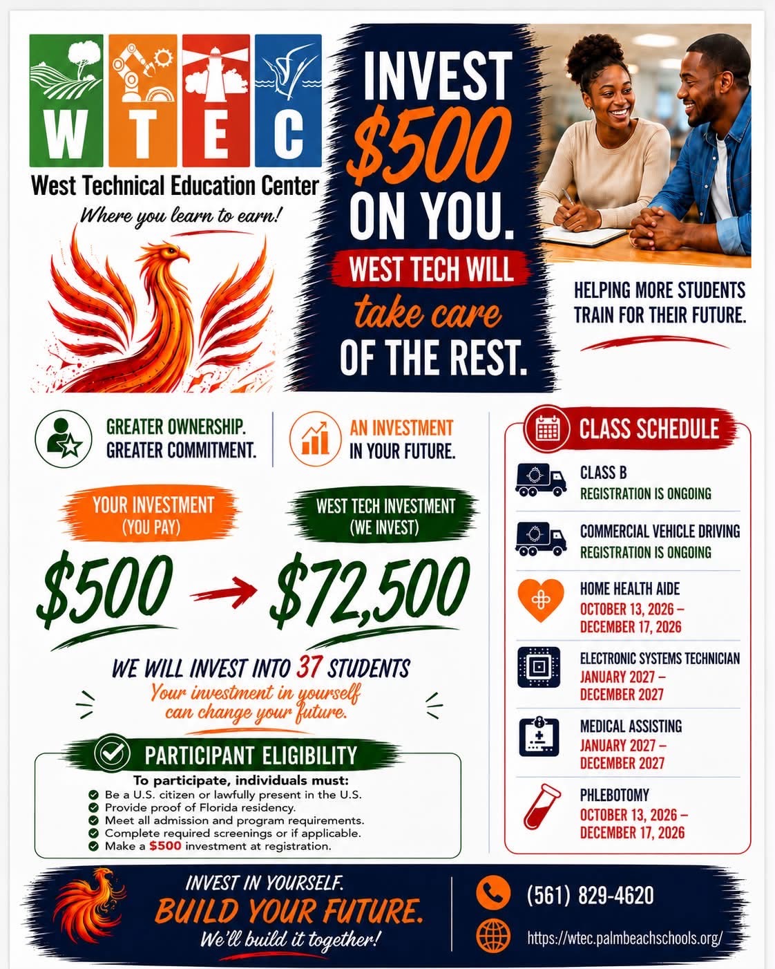 West Technical Education Center Announces New Student Investment Program