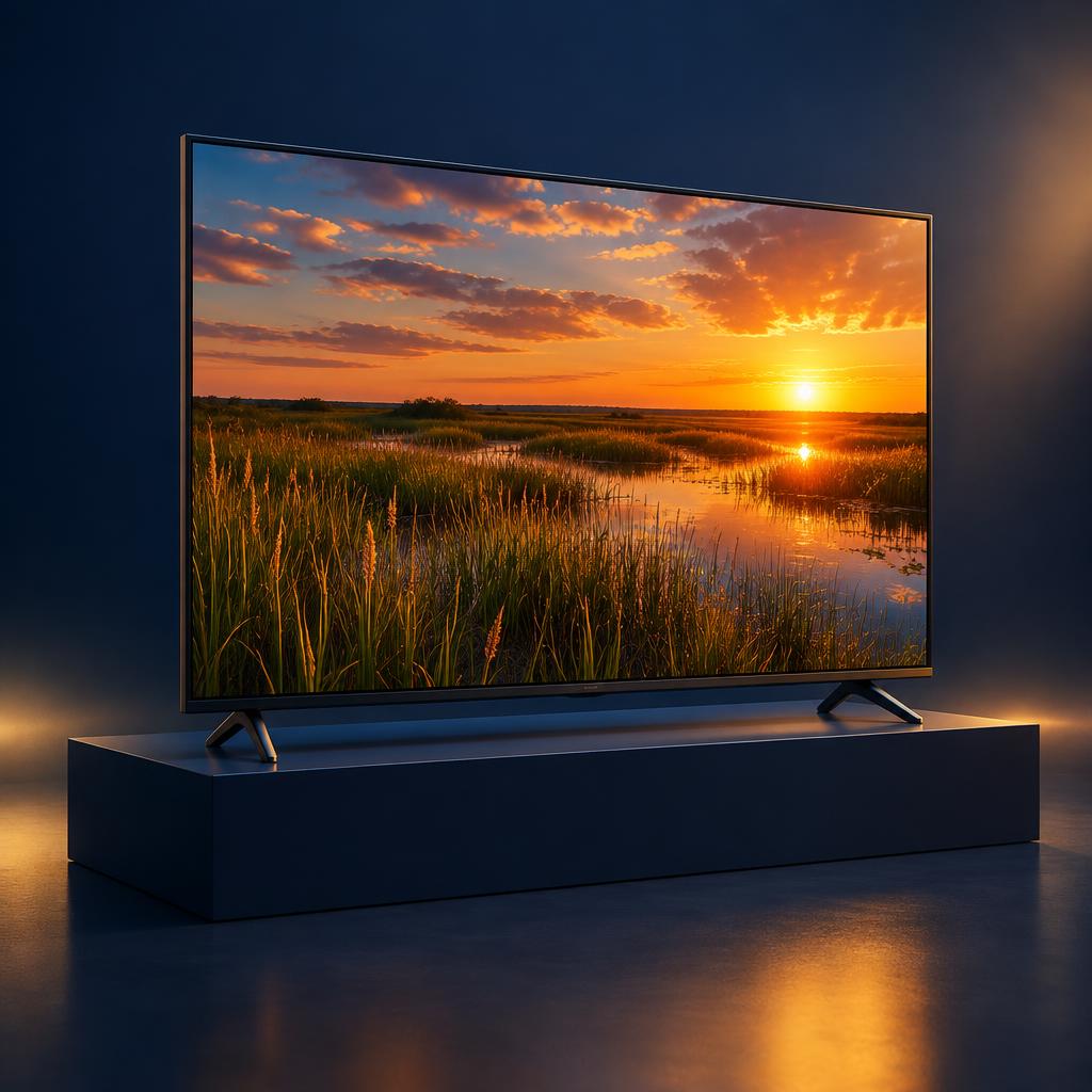 Illustration of a large television displaying a Glades sunset; actual prize may differ